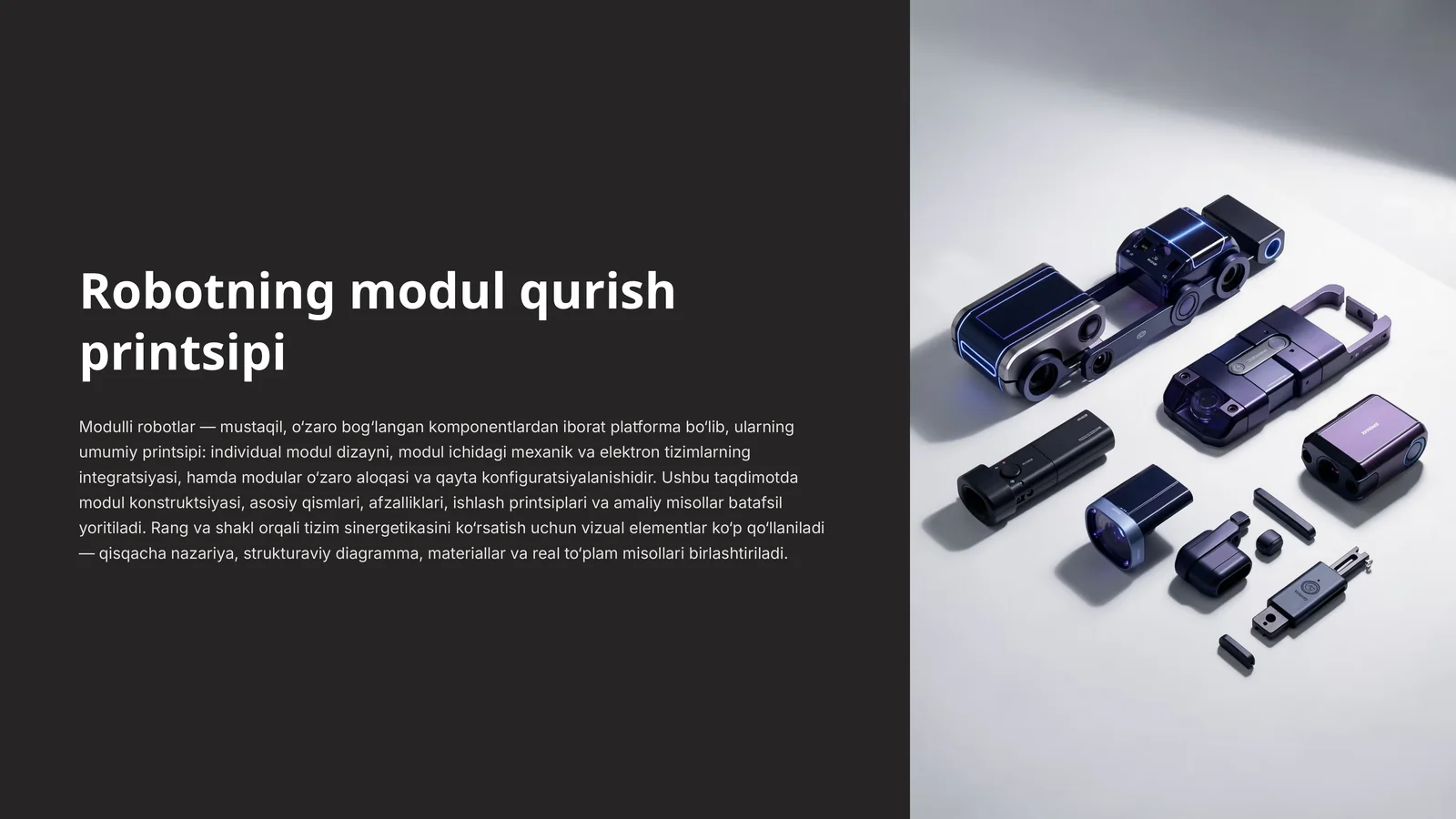 Robotning modul qurish printsipi