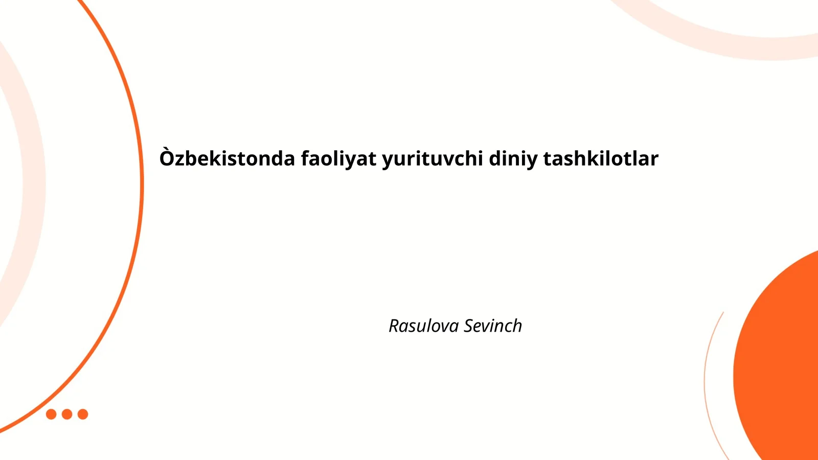 Islom diniy tashkilotlari