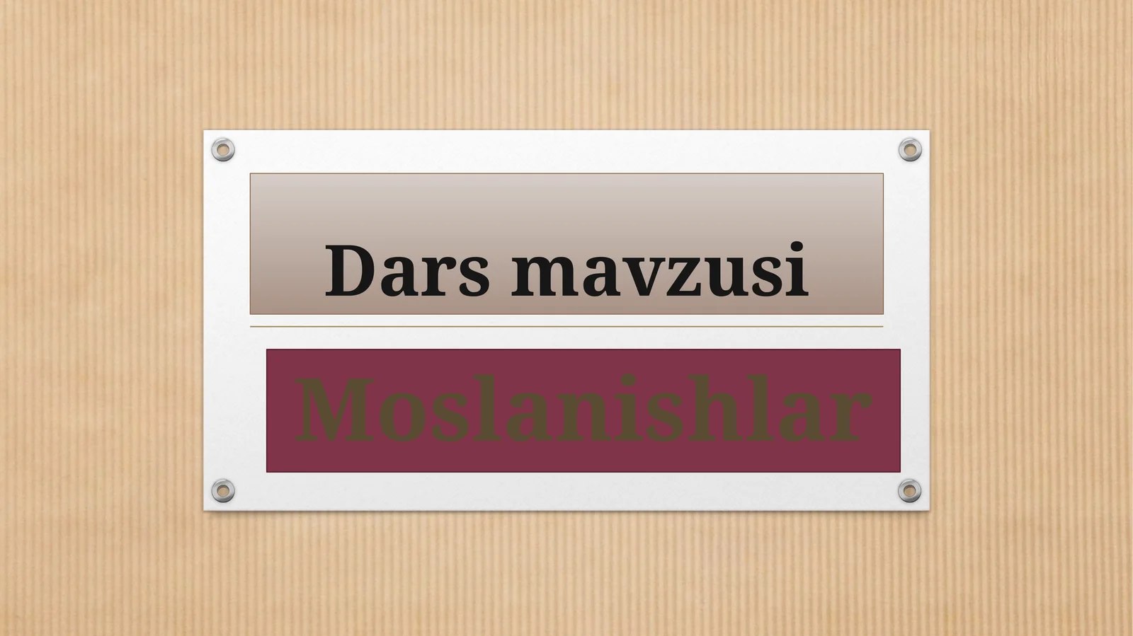 Yashash muhitiga moslanishlar