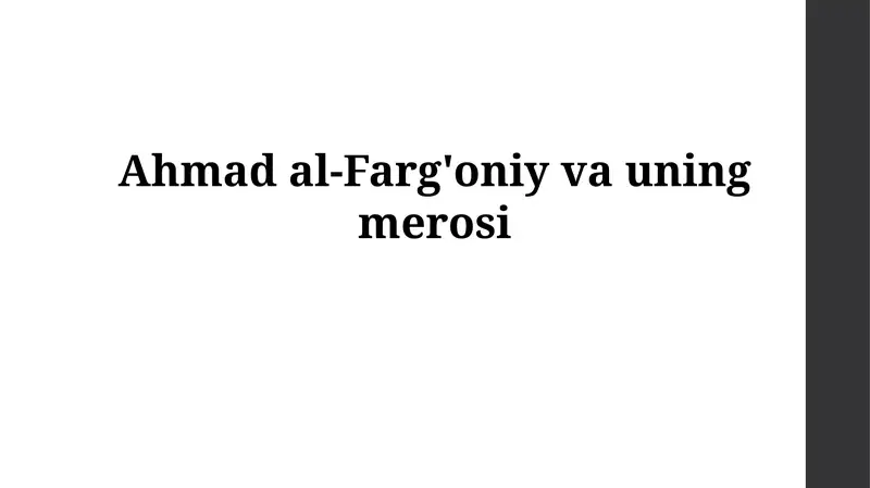 Ahmad al-Farg'oniy vauningmerosi
