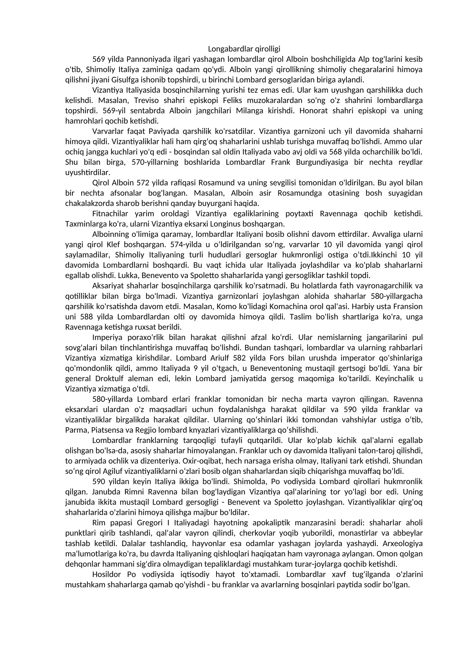 Longabardlar qirolligi