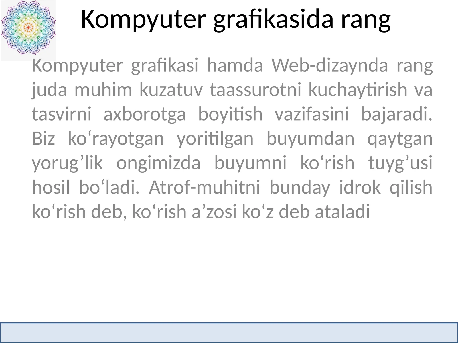 Kompyuter grafikasida rang