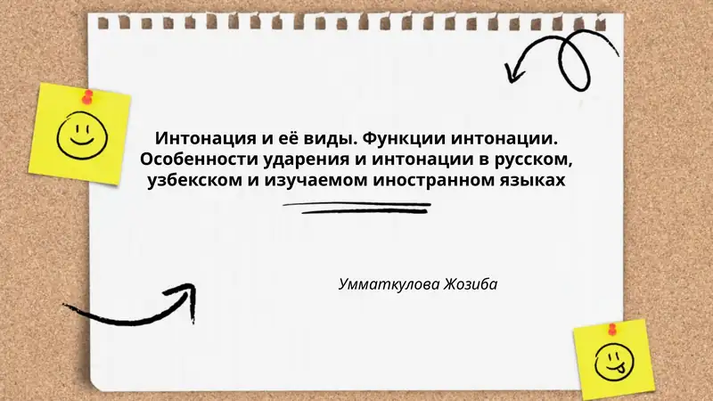 Интонация и её виды. Функции интонации. Особенности ударения и интонации в русском, узбекском и изучаемом иностранном языках