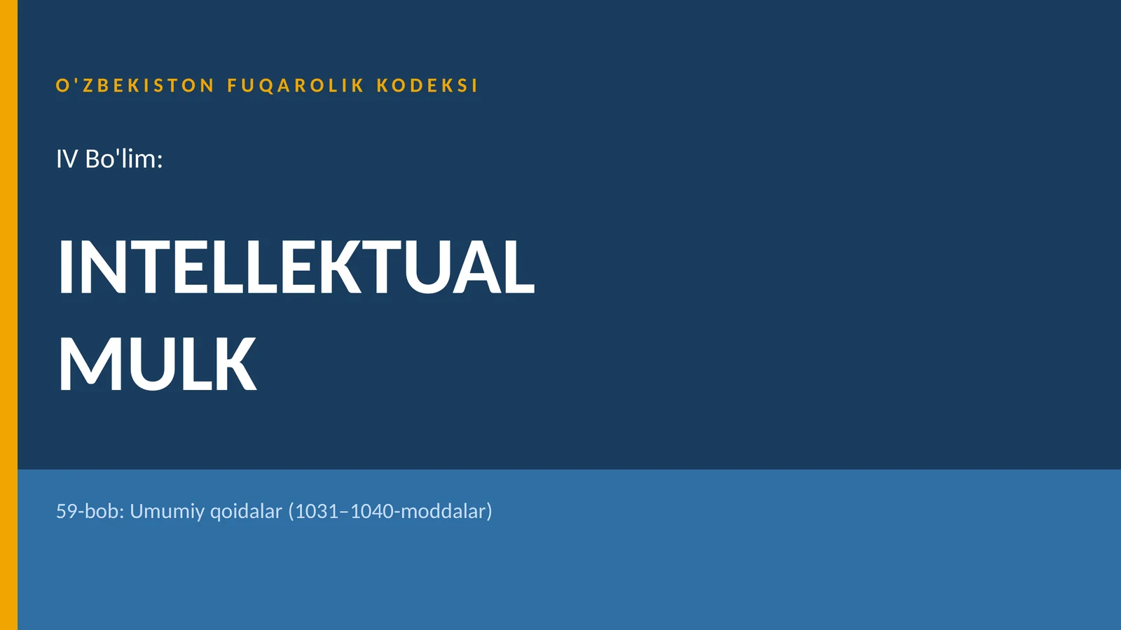 O'ZBEKISTON FUQAROLIK KODEKSI