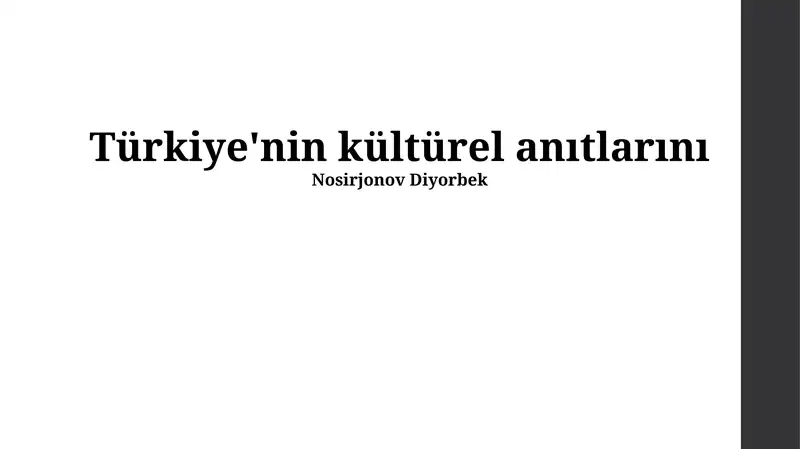 Türkiye'nin Kültürel Mirası