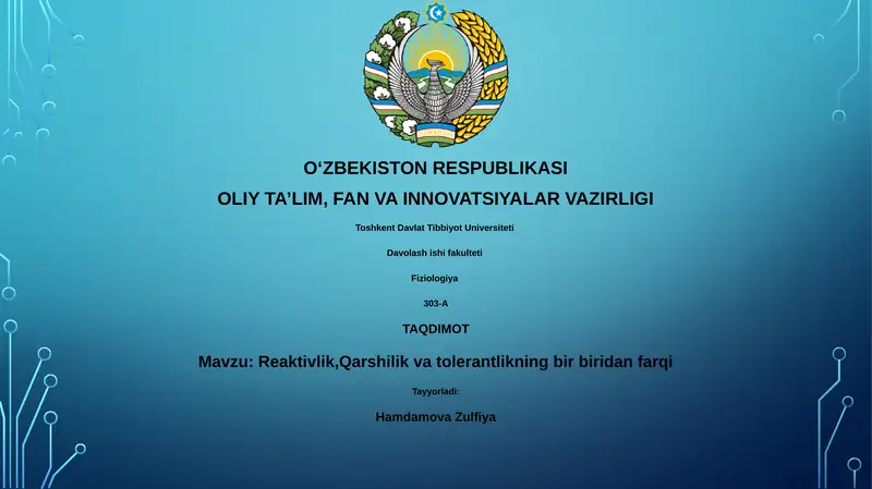 Reaktivlik, Qarshilik va tolerantlikning bir biridan farqi