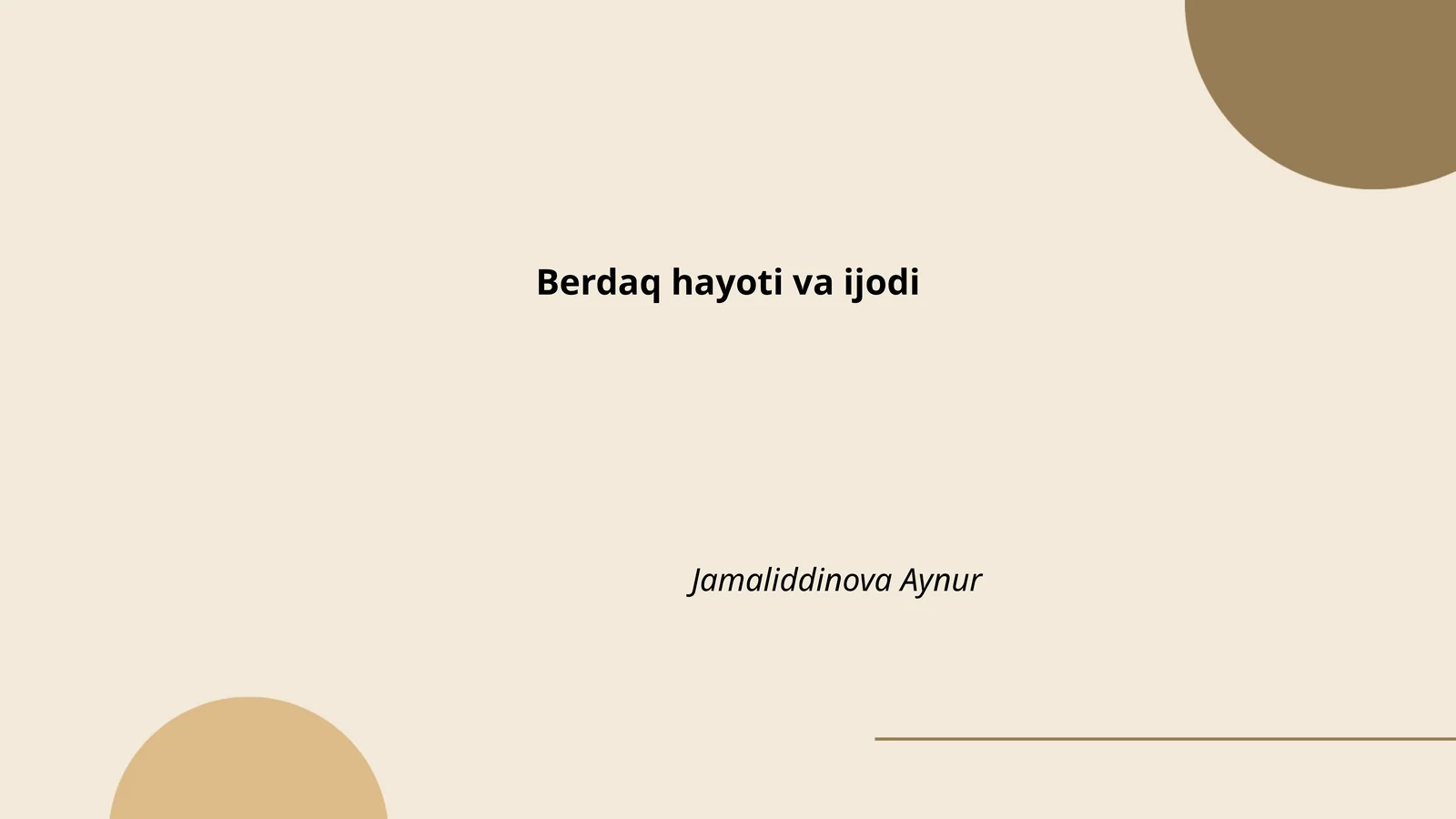 Berdaq hayoti va ijodi