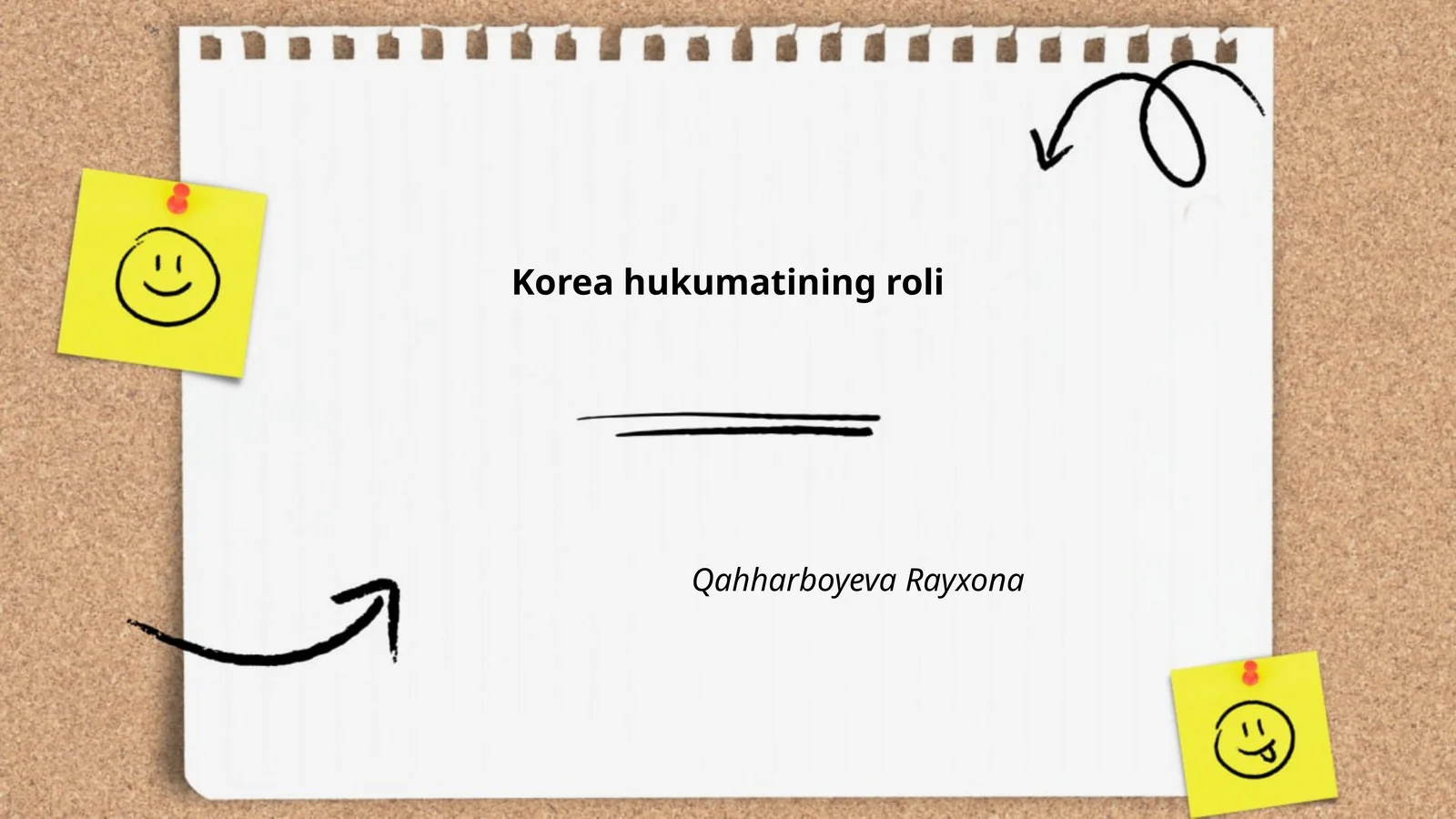 Korea hukumatining roli
