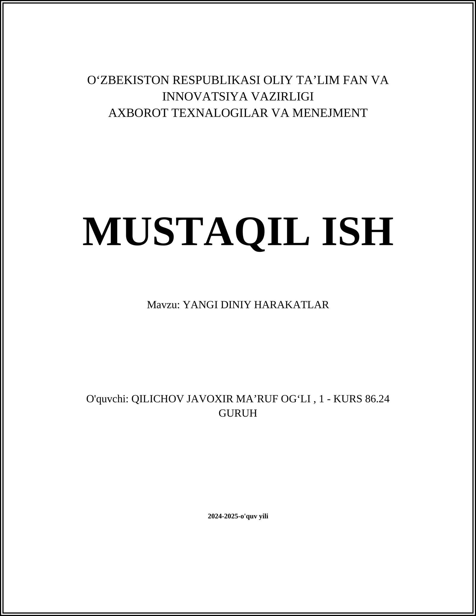 Yangi diniy harakatlar