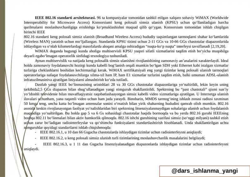 IEEE 802.16 standarti arxitekturasi