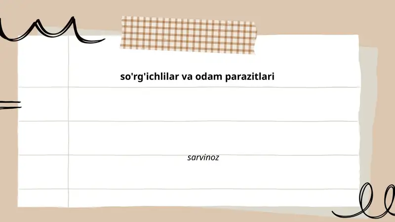 So'rg'ichlilar va odam parazitlari